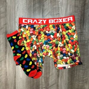 Jelly Belly Crazy Boxer Boxer Brief and Sock Set - Large